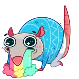 🤮 opos, tęcza, słodkie, chory, zwierzę whatsapp sticker