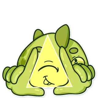 😜 cartone animato, animale, triangolo, gesto, adesivo, divertente, carino telegram sticker