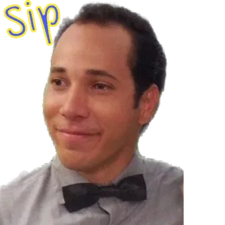 😀 Sip мужчина, бабочка, портрет, потягивать, напиток, пить telegram sticker
