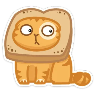 😬 chat, pain, drôle, animal, toast telegram sticker