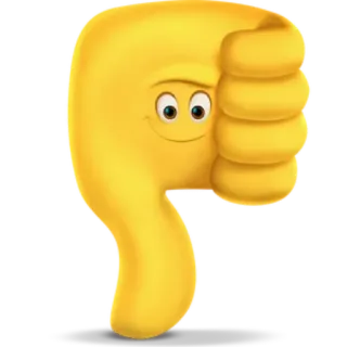 👎 Emoji, Polegar para baixo, Não gosto, Desenho animado telegram sticker