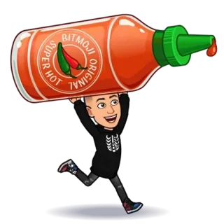 🌟 SUPER HOT ORIGINAL BITMOJI saus pedas, Bitmoji, kartun, cabai, pedas, makanan, bumbu telegram sticker
