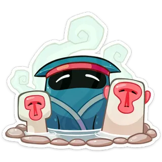 😳 sticker, anime, character, ninja, monkeys, japanese, illustration whatsapp sticker