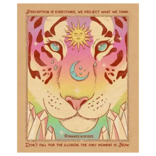 ✨ PERCEPTION IS EVERYTHING, WE PROJECT WHAT WE THINK.
DON'T FALL FOR THE ILLUSION, THE ONLY MOMENT IS Now. tiger, sun, moon, crystals, perception, illusion, spiritual telegram sticker