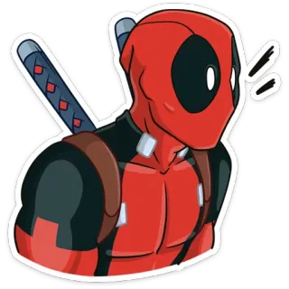 😳 Deadpool deadpool, marvel, superhéroe, cómic, espadas whatsapp sticker