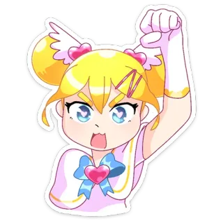 👊 Anime, Manga, Cartone animato, Carino, Ragazza, Fanart telegram sticker