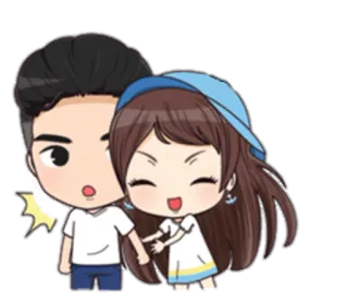 👫 casal, desenho animado, fofo, amor, relacionamento, abraço telegram sticker