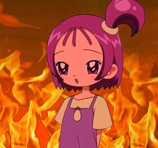 🔥 Аниме, Огонь, Девушка, Милая, В шоке telegram sticker