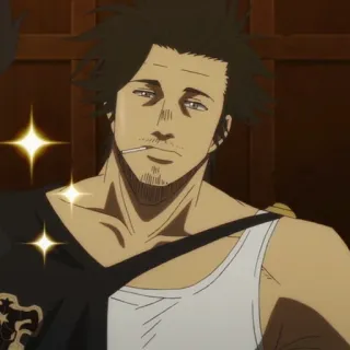 🚬 Yami Sukehiro Black Clover Anime, Yami Sukehiro, Black Clover, Manga, Capitaine, Chevalier-mage telegram sticker