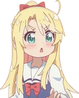 🤩 anime, pirang, gadis, imut telegram sticker