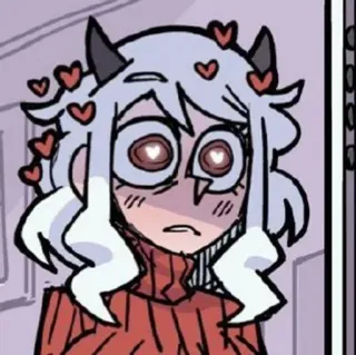 😗 Anime, Cô gái, Dễ thương, Trái tim, Kawaii telegram sticker