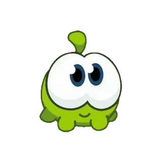 😊 Om Nom Cut the Rope gioco, caramella, mostro, carino, verde telegram sticker