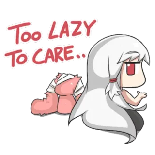 😪 Too LAZY
To CARE.. anime, lazy, careless, cartoon, chibi telegram sticker