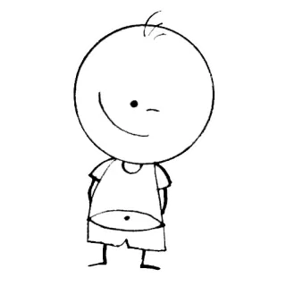 😷 dibujo animado, monigote, dibujo, simple, lineal, personaje, niño, minimalista whatsapp sticker
