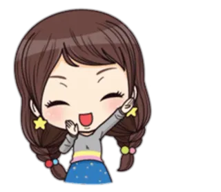 🙋 Desenho animado, Menina, Anime, Fofo, Emoji, Adesivo telegram sticker