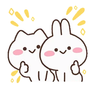 👍 กระต่าย, กระต่าย, แมว, สัตว์, น่ารัก, การ์ตูน, คาวาอิ telegram sticker
