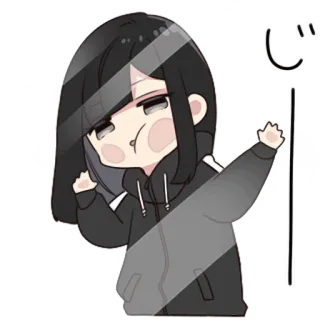👁 じ Anime, Carino, Ragazza, Cartone animato, Adesivo telegram sticker