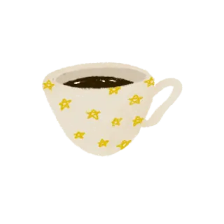 ☕️ taza, café, estrellas, bebida, brebaje, té telegram sticker