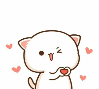 🍓 kucing, hati, cinta, imut, stiker, hewan, kartun whatsapp sticker