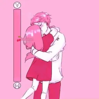 😘 couple, love, hug, anime, romance telegram sticker