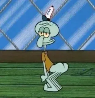 😝 Squidward Tentacles SpongeBob SquarePants squidward, spongebob, kartun, cumi-cumi whatsapp sticker