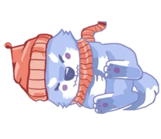 😷 мультфильм, животное, волк, зима, шапка, шарф telegram sticker