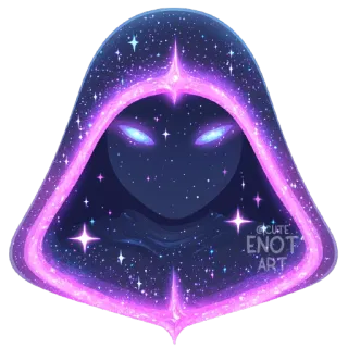 🌌 galaxy, stars, hood, space, purple, glow telegram sticker
