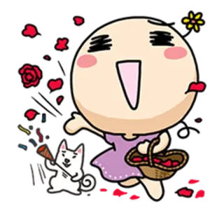 🌺 การ์ตูน, ฉลอง, หมา, กระดาษสี, ปาร์ตี้, สนุก telegram sticker