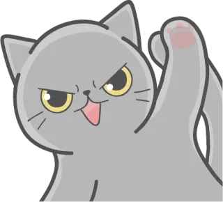 ✋ Katze, Stinkefinger, beleidigend, unhöflich, Stinkefinger zeigen, Cartoon, Tier telegram sticker