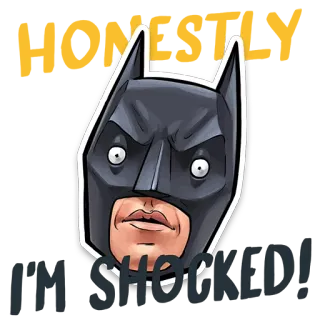 🦇 Batman I'M SHOCKED! batman, impactado, sorprendido, sticker, dibujos animados, gracioso whatsapp sticker