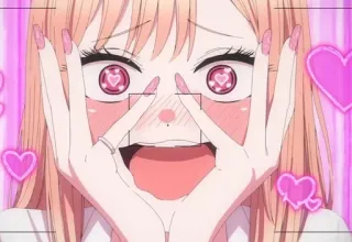 🌟 Anime, Meisje, Kawaii, Schattig, Harten, Liefde, Cosplay whatsapp sticker