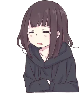 😣 Anime, Fille, Pleurs, Triste, Émotionnel, Manga telegram sticker