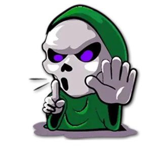 ✋ 해골, 으스스, 만화, 저승사자, 침묵, 죽음, 유령 telegram sticker