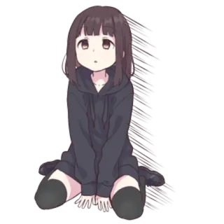 😯 Аниме, Девушка, Мило, Манга, Мультфильм, Каваий telegram sticker