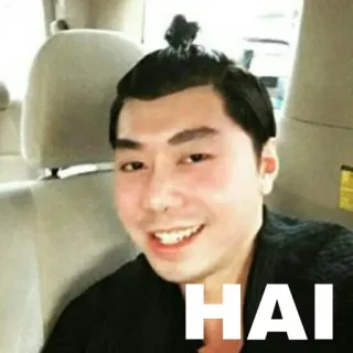 👻 HAI uomo, faccia, persona, ritratto, asiatico whatsapp sticker