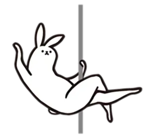 💃 lapin, pole dance, animal, mignon whatsapp sticker