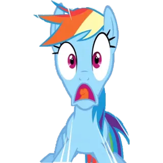 😱 Rainbow Dash My Little Pony pony, rainbow, cartoon, animated, equine, cute, shocked, colorful telegram sticker