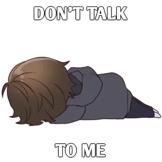 ✨ DON'T TALK TO ME non parlare, triste, anime, cartone animato, solo, depresso whatsapp sticker