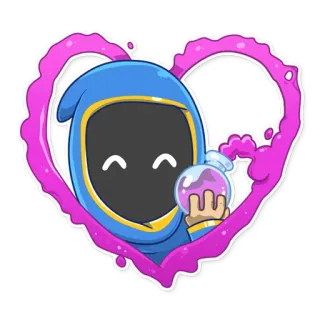 😍 mago, poção, coração, feiticeiro, magia, desenho animado telegram sticker