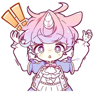 😱 유니콘, 애니메이션, 만화, 치비, 귀여운, 마법, 판타지 telegram sticker