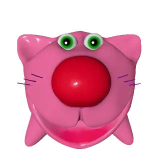 😺 สีชมพู, แมว, สัตว์, การ์ตูน, แปลก, ตลก, น่ารัก whatsapp sticker