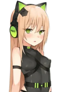 😍 TMT anime, cat girl, headphones, girl, character, cute, digital art whatsapp sticker