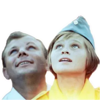 👀 Yuri Gagarin cosmonaut, soviet, space, gagarin, woman, celebration telegram sticker