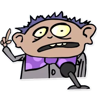 📺 Desenho animado, Alto-falante, Microfone, Discurso, Roxo, Homem, Apresentação, Engraçado whatsapp sticker