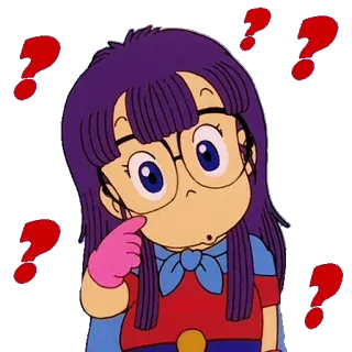 ❓ Anime, Ponto de interrogação, Pensando, Desenho animado, Personagem telegram sticker