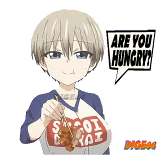 🍏 ARE YOU HUNGRY? anime, food, snack, hungry, uzaki telegram sticker