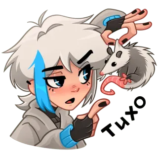 🤫 TUXO anime, cartoon, opossum, animal, cute, character, sticker telegram sticker