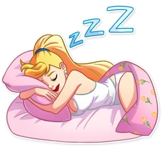 💤 ZZZZ schlafend, Frau, blond, Cartoon, Schlaf, zzz telegram sticker