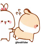 🤨 animals, cute, sticker, cartoon, rabbit telegram sticker