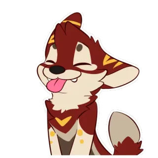 😊 Furry, Animal, Zorro, Pegatina, Dibujo animado, Lindo telegram sticker